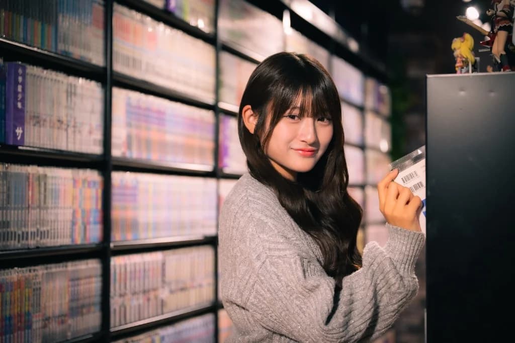 米子マンガミュージアム × 自遊空間 — 棚の前で読書